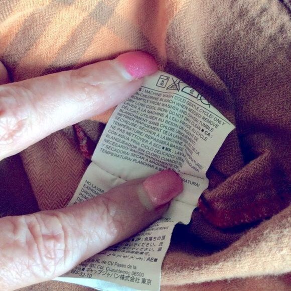 Old Navy Upcycled Bleached Red Black Orange Plaid Flannel Button Up Shirt Size S - Picture 11 of 12